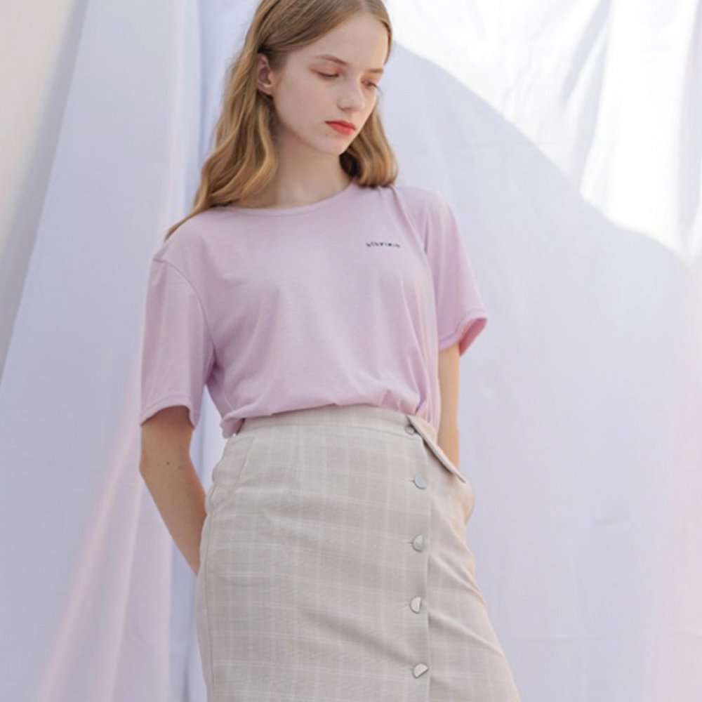 Plaid Button Mini Skirt - Picture 4 of 5
